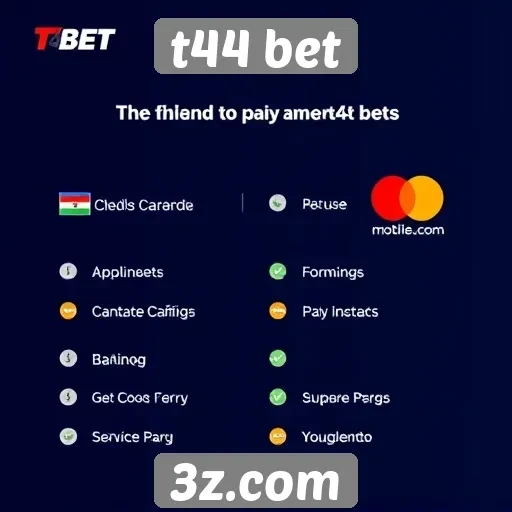 Métodos de pagamento aceitos no t44 bet